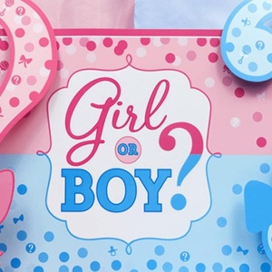 Banner pentru Petrecere, Flippy, Model Girl or Boy, Tematica Gender Reveal, 150 x 100 cm, Albastru Roz - Img 3
