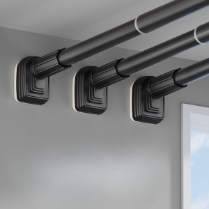 Bara Telescopica Multifunctionala, Flippy, din Otel Inoxidabil si ABS, Utilizare Universala, Extensie 185 - 205 cm, Fara Perforare Perete, Negru - Img 5
