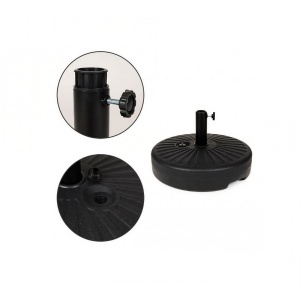 Baza umbrela din plastic Flippy, rotunda, 22 litri, neagra - Img 3