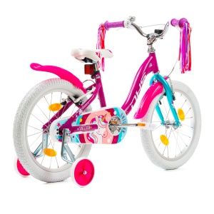 Bicicleta Copii DHS Unicorn - 18 Inch, Roz/Albastru - Img 2
