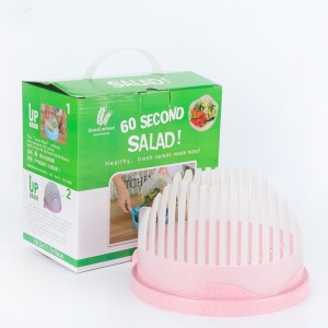 Bol Feliator pentru Salata, Flippy, Castron Multifunctional pentru Legume si Fructe, pentru Spalat si Taiat Legumele, cu Scurgere si Tocator, Ergonomic, Protectie pentru Maini, 21x18.5x11.5 cm, Roz - Img 8