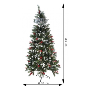Brad Artificial de Craciun, Flippy, Sectionat pentru Perete/ Colt, 1.80 m inaltime, Verde, Decorat, Diametru Inferior 95 cm, Interior/ Exterior - Img 6