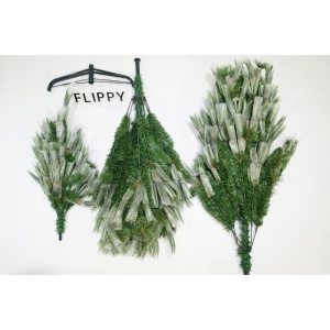 Brad artificial de Craciun tip pin, pentru interior/exterior, inaltime 210 cm, diametru 125 cm, 980 ramuri, Flippy, verde, suport metalic inclus - Img 2