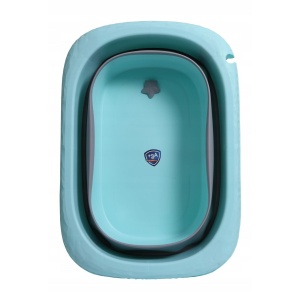 Cada Pliabila pentru Baie, Flippy, din PP+TPE, pentru Copii 0-6 Ani, cu Picioare, Suport de Sezut, Scurgere Etans, 80 x 52 x 42 cm, Albastru - Img 3
