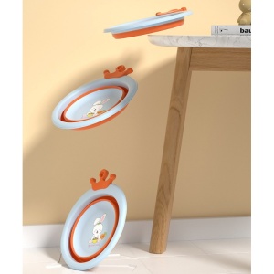 Cada Pliabila pentru Baie pentru Copii, Flippy, Cadita pentru Bebelusi, Model Rotund cu Iepuras, Blue, 30x31x3.5 cm, 3.3 L - Img 14