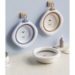 Cada Pliabila pentru Baie pentru Copii, Flippy, Cadita pentru Bebelusi, Model Romb pentru Picioare Koala, Gri, 30x30x3.5 cm, 4L - Img 3