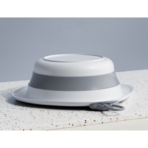 Cada Pliabila pentru Baie pentru Copii, Flippy, Cadita pentru Bebelusi, Model Romb pentru Picioare Koala, Gri, 30x30x3.5 cm, 4L - Img 9