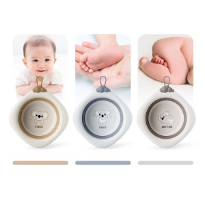 Cada Pliabila pentru Baie pentru Copii, Flippy, Cadita pentru Bebelusi, Model Romb pentru Picioare Koala, Gri, 30x30x3.5 cm, 4L - Img 11
