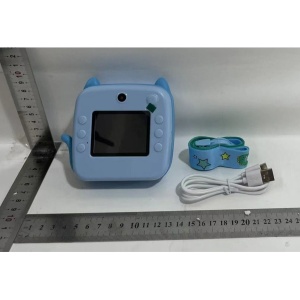 Camera Instantanee pentru Copii, Flippy, cu Functie de Printare, Camera Frontala + Selfie, Cablu USB-C, Bluetooth, Compatibil iOS/Android, Imprimare APP, Model Pisica, Albastru - Img 7