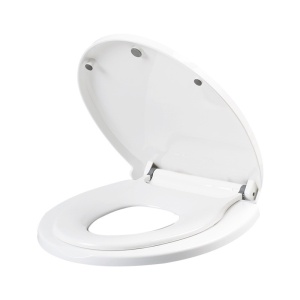 Capac de Toaleta cu Reductie 2 in 1, Flippy, pentru Copii si Adulti, Coborare Lenta si Silentioasa, Instalare Usoara, din PP5 , in Forma de U, Alb