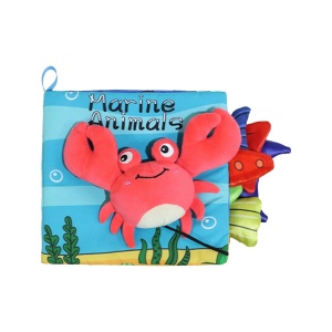 Carte Senzoriala, Flippy, pentru Bebelusi, 15x16x4 cm, cu Animalute, 3D, Cu Sunete si Fosnete, 0-3 Ani, Model Crab, Multicolor - Img 2