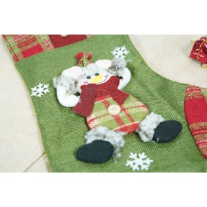 Ciorap Cadouri, Flippy,cu model elf,verde, marimea 20x30 cm, textil, interior - Img 3