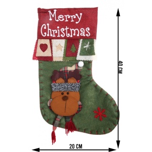 Ciorap Cadouri, Flippy,cu model ren,verde, marimea 20x40 cm, textil, interior - Img 5