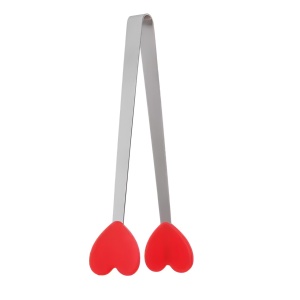 Cleste Creativ pentru Mancare, Flippy, Model Inimioare din Silicon, 14.5x3 cm, Rezistent la Temperaturi Inalte si Coroziune, Rosu - Img 1