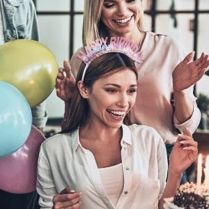 Coronita Decorativa pentru Petreceri, Flippy, Tema Aniversare, Model Happy Birthday, Marime Universala, Rose - Img 2