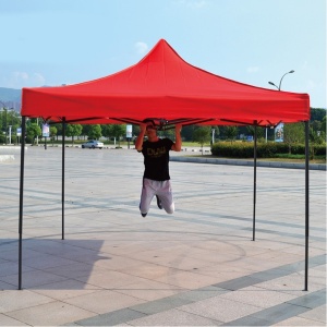 Cort Pavilion 3x3m Rosu Pliabil Cadru Metal pentru Curte, Gradina, Evenimente - Img 3
