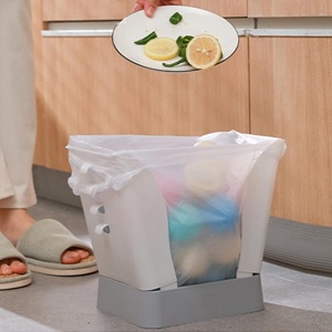 Cos de Gunoi Extensibil, Flippy, din Plastic, Reglabil, Pliabil, Versatil, pentru Bucatarie, Baie sau Birou, Cos Universal, 21x25x17 cm, Alb Gri - Img 9