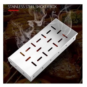 Cutie de afumator pentru gratar Flippy, Inox, 9.6x4.4x22.2 cm, Argintiu - Img 6