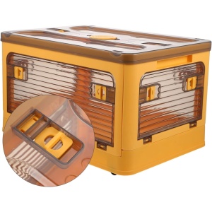Cutie de depozitare pliabila, Flippy, Cu capac, 29 L, Plastic, 40.5x29x24.5 cm, Portocaliu - Img 4