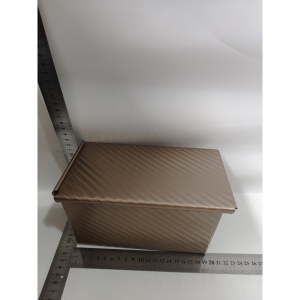 Cutie pentru Paine Toast, Flippy, Rose Gold, 450g, cu Capac - Img 2
