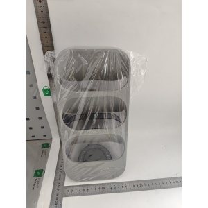 Cutie transparentă de depozitare cu inserție oblică, Gri - Img 2