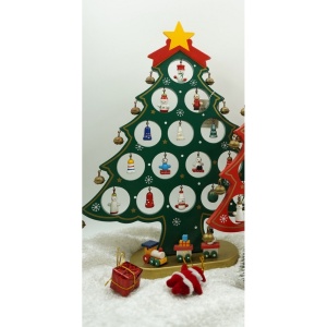 Decoratiune Craciun, Brad, Verde, 15 cavitati cu ornamente, 25.5 cm x 33 cm, Lemn, Flippy - Img 10