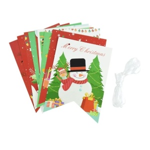 Decoratiune de Craciun, Flippy, Tip Banner, 12 Piese, pentru Usa sau Perete, Multicolor, Sfoara Inclusa, Model A - Img 4