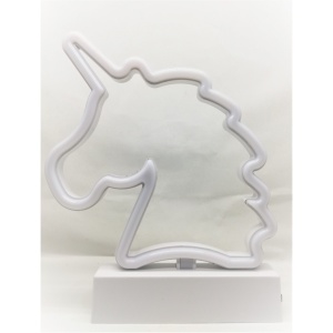 Decoratiune Luminoasa cu Baterii Unicorn 25 cm Alb Rece - Img 4