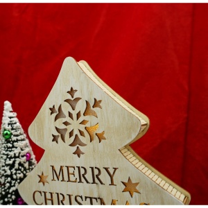 Decoratiune luminoasa, model de Brad cu inscriptie Marry Christmas, alb, lungime: 19 cm, latime: 3 cm, inaltime: 22 cm, lemn, interior/exterior - Img 5