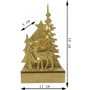 Decoratiune luminoasa, peisaj de iarna, maro, lungime: 11 cm, latime: 5 cm, inaltime: 19 cm, lemn, interior/exterior - Img 6