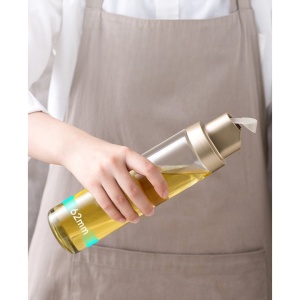 Dispenser pentru Ulei, Flippy, Deschidere si Inchidere Automata a Rezervorul, cu Inductie Gravitationala, 500 ml, 26.1x6.2x6.2cm, Gri - Img 6