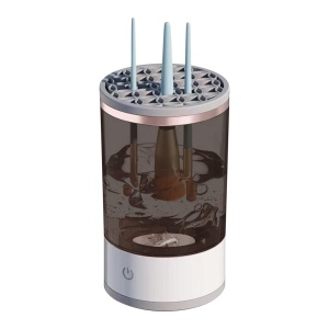 Dispozitiv Portabil de Curatare a Pensulelor de Machiaj, Flippy, Potrivit pentru Pensule de Diferite Dimensiuni, 5V, 7000RPM, Vibratii Sonice, USB, Alb/Negru, 9x9x16 cm - Img 3