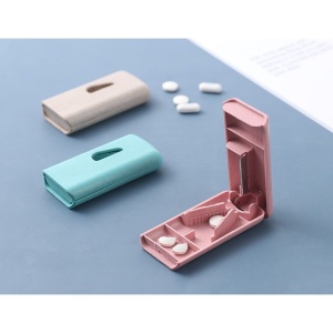 Dispozitiv taiere si depozitare medicamente, Flippy, Albastru, Plastic, 8 x 4 x 1.8 cm - Img 5