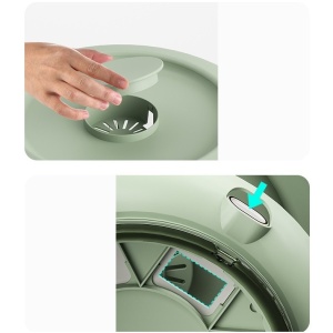 Dozator Etajat de Cereale Flippy, Rotativ 360, 6 Compartimente, Capacitate 10L, Cofraj Special pentru Oua, Vas pentru Scurgerea Cerealelor, 35x27.5 cm, Verde - Img 11