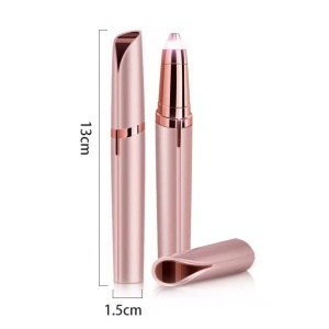 Epilator de Sprancene, Flippy, Aparat de Tuns Facial sub Forma de Creion, Portabil, Alimentare cu Baterii, 13x1.5cm, Roz - Img 10