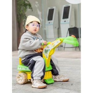 Excavator pentru Copii, Flippy, 1-3 Ani, Greutate Portanta 30 kg, Muzica si Lumini, Rotatie 360 Grade, 45 x 31 x 35 cm, 4 Roti, Verde - Img 7