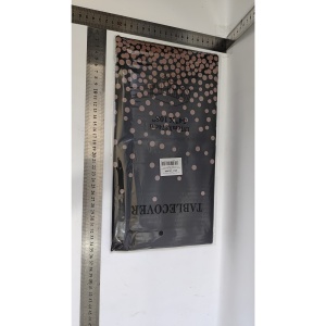 Fata de masa dreptunghiulara, Flippy, Impermeabila, Anti-pete, Pentru petreceri, nunti, botezuri, decoratiuni, 274x137cm, Negru/ Roz - Img 2