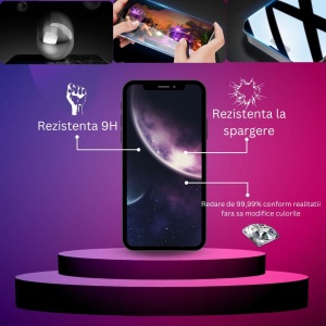 Folie de protectie Ceramica Flippy®, Transparenta HD, 9H, pentru Apple iPhone 15 Plus margini negre - Img 3