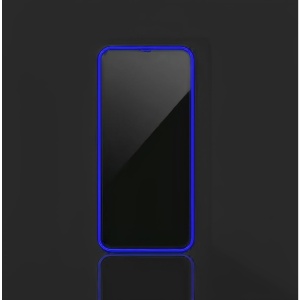 Folie de Sticla Securizata pentru Apple iPhone 15, Flippy, Luminous, Margine Fosforescenta Neon din Silicon, Mat, Anti-Amprenta, Protectie Completa, 9H, Albastru - Img 2