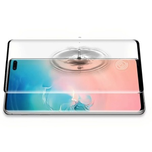 Folie Sticla Securizata Curbata Flippy pentru Samsung S10 Plus cu recunoastere a amprentelor digitale, 9H, lipici margine, contur negru - Img 6