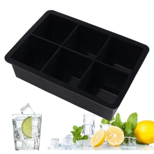 Forma pentru Gheata, Flippy, 6 Forme Patrate cu Capac, din Silicon, 17 x 12 x 6 cm, Negru - Img 5