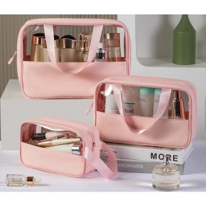 Geanta cosmetice Flippy, pentru voiaj sau organizare, 26 x 15 x 10 cm, roz - Img 2