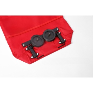 Geanta Pliabila, Flippy, 2 in 1, Carucior cu Roti, pentru Cumparaturi, 19 l, Rosu, Plastic, 39 x 46 x 12 cm - Img 5