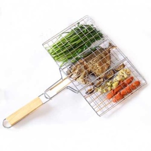 Gratar pentru Peste si Carne, Flippy, Suprafata Utila 32x19 cm, Otel Inoxidabil, cu Maner, Portabil, Argintiu - Img 4