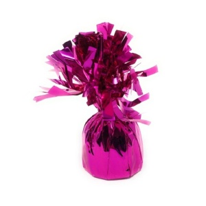 Greutate pentru Baloane cu Heliu, Flippy, din Folie cu Franjuri, 170g, 13 x 5 x 3 cm, Roz - Img 2