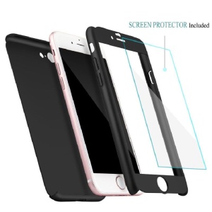 Husa Apple iPhone 6/6S IPAKY Full Cover 360 Negru + Folie Cadou - Img 4