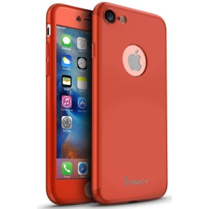 Husa Apple iPhone 7 IPAKY Full Cover 360 Rosu + Folie Cadou - Img 1