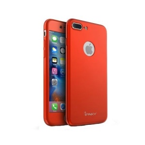Husa Apple iPhone 7 Plus IPAKY Full Cover 360 Rosu + Folie Cadou - Img 2