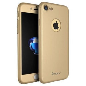 Husa Apple iPhone 8 IPAKY Full Cover 360 Auriu + Folie Cadou - Img 9