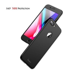 Husa Apple iPhone 8 Plus IPAKY Full Cover 360 Negru + Folie Cadou - Img 3